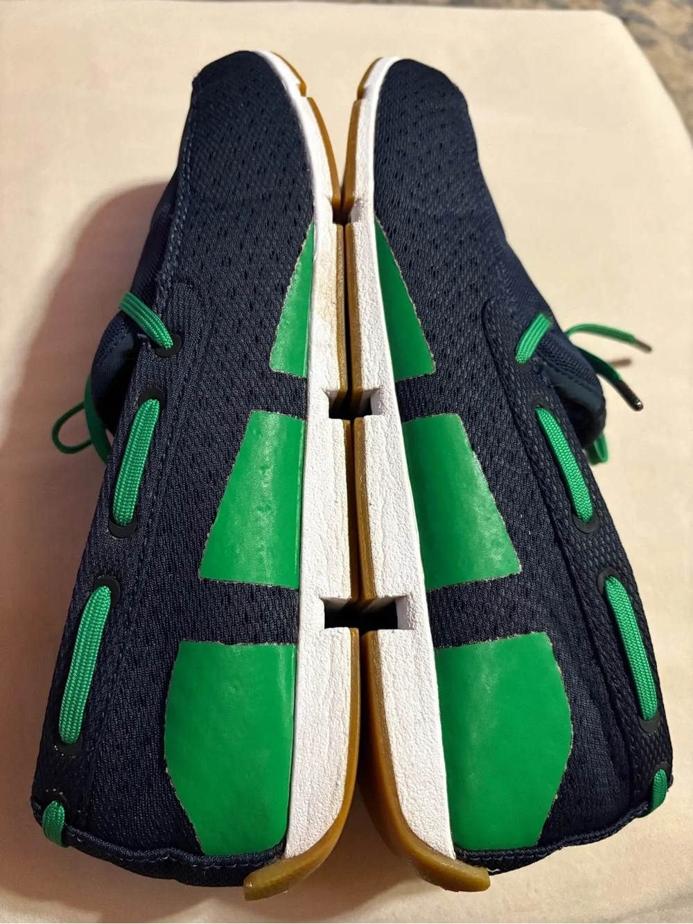 Swims Navy Boat Shoes with Green Laces Size US 10 / UK 9 / EU 43